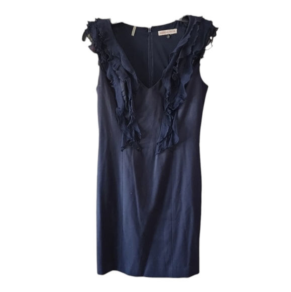 Rebecca Taylor Dresses & Skirts - Rebecca Taylor Navy Ruffle Dress Silk Blend